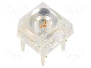 LED Super Flux; red; 7.62x7.62mm; 9.5÷11lm; 120°; Front: convex OPTOSUPPLY