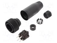 Connector: circular; 400V; 20A; PIN: 5; plug; male; screw terminal BINDER