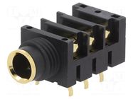 Connector: Jack 6,3mm; socket; female; without nut,stereo; ways: 3 AMPHENOL