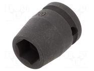 Socket; 6-angles,socket spanner,impact; HEX 16mm; 1/2" BETA