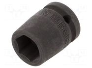 Socket; 6-angles,socket spanner,impact; HEX 18mm; 1/2" BETA