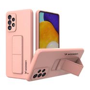 Wozinsky Kickstand Case Silicone Stand Cover for Samsung Galaxy A73 Pink, Wozinsky