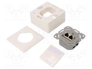 Socket; RJ45; Cat: 6; Keystone; RJ45 socket x2; white; female LOGILINK