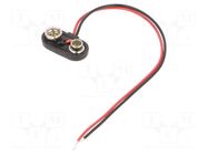 6F22 connector; 6F22,6LR61; Batt.no: 1; on cable; cables; 150mm KEYSTONE