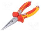 Pliers; insulated,half-rounded nose,telephone,elongated; 170mm NWS