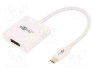 Adapter; USB 3.0; DisplayPort socket,USB C plug; 0.2m; white GOOBAY