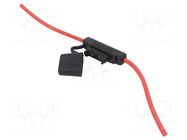 Fuse holder; 29.7mm; 80A; Leads: cables; 32V; Wire colour: red OPTIFUSE
