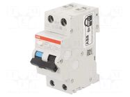 RCBO breaker; Inom: 16A; Ires: 10mA; Poles: 1+N; 230VAC; IP20; DS200 ABB