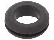 Grommet; Ømount.hole: 17.45mm; Øhole: 11.1mm; rubber; black KEYSTONE