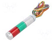 Signalling column; red/green; LED; 24VDC; IP65; MPS; Colour: silver PATLITE