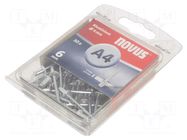 Rivet; aluminium; Rivet diam: 4mm; L.rivet: 6mm; 30pcs. NOVUS