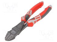 Pliers; side,cutting; high leverage; 180mm; with side face NWS