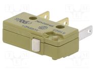 Microswitch SNAP ACTION; 5A/250VAC; without lever; SPDT; ON-(ON) 