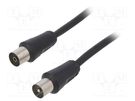 Cable; 1.8m; coaxial 9.5mm socket,coaxial 9.5mm plug; PVC; black GEMBIRD