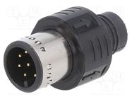 Connector: M12; plug; male; soldering; for molding,for cable; 50V AMPHENOL LTW