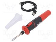 Soldering iron: wireless with htg elem; Power: 12W; 5V 