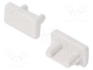 Cap for LED profiles; white; 20pcs; ABS; SLIM8 TOPMET