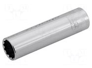 Socket; 12-angles,socket spanner; 18mm; 3/8"; tool steel BAHCO