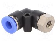 Push-in fitting; angled 90°; -0.95÷15bar; Thread: M6; BLUELINE PNEUMAT