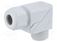 Cable gland; angular; NPT1/2"; IP68; polyamide; grey; HSK-W HUMMEL