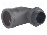 90° angled connector; Thread: metric,outside; polyamide; IP55 HUMMEL