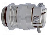 Cable gland; with earthing; M16; IP68; brass; Body plating: nickel HUMMEL