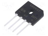 Bridge rectifier: single-phase; Urmax: 1kV; If: 4A; Ifsm: 80A; flat TAIWAN SEMICONDUCTOR