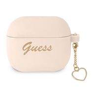 Guess GUA3LSCHSP AirPods 3 cover pink/pink Silicone Charm Heart Collection, Guess