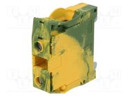 Splice terminal: rail; 1÷50mm2; ways: 1; terminals: 2; yellow-green 