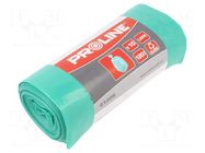 Trash bags; polyetylene LD; green; 120l; 10pcs. PROLINE