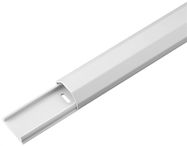 Half-Round Aluminium Cable Duct, white - white 1100x33x18mm