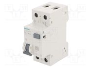 RCBO breaker; Inom: 40A; Ires: 30mA; Poles: 1+N; 230/400VAC; IP20 SIEMENS