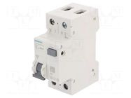 RCBO breaker; Inom: 16A; Ires: 30mA; Poles: 1+N; 230/400VAC; IP20 SIEMENS