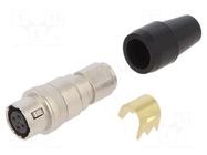 Connector: circular; push-pull; plug; PIN: 4; 2A; HR10; soldering HIROSE