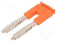 Comb bridge; ways: 2; orange; Width: 6mm; SNK; 600V; Ht: 9mm; Entrelec TE Connectivity