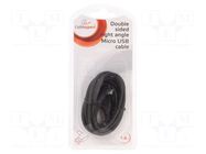 Cable; USB 2.0; USB A plug,USB B micro plug (angle); 1.8m; black GEMBIRD