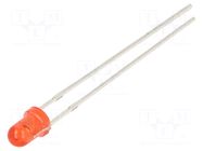 LED; red; 3mm; 500÷750mcd; 30°; Front: convex; 1.8÷2.2VDC; -30÷85°C OPTOSUPPLY