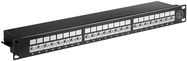 CAT 6a 19-Inch (48.3 cm) Patch Panel, 24-Port (1 U), black - STP shielded