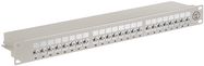 CAT 6a 19-Inch (48.3 cm) Patch Panel, 24-Port (1 U), grey - STP shielded