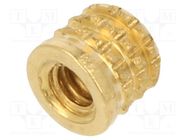 Threaded insert; brass; M2; BN 37885; L: 3.1mm; for plastic TAPPEX