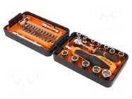 Wrench-set; 6-angles,socket spanner; 1/4"; 39pcs. BETA