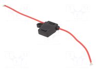Fuse holder; 19mm; 10A; Leads: cables; 58V; Wire colour: red OPTIFUSE