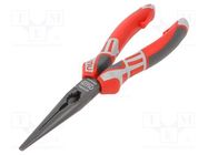 Pliers; half-rounded nose,elongated; 205mm; Cut: with side face NWS