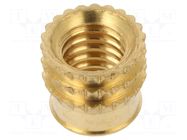 Threaded insert; brass; M6; BN 37885; L: 7.7mm; for plastic TAPPEX
