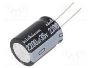 Capacitor: electrolytic; low ESR; THT; 2200uF; 35VDC; Ø18x25mm NICHICON