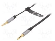 Cable; Jack 3.5mm plug,both sides; 3m; Plating: gold-plated VENTION