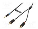 Cable; Jack 3.5mm plug,RCA plug x2; 3m; Plating: gold-plated VENTION