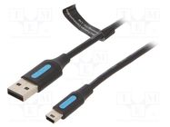 Cable; USB 2.0; USB A plug,USB B mini plug; nickel plated; 0.5m VENTION