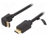 Cable; HDMI plug,HDMI plug 90° up/down; PVC; HDMI 2.0; 2m; black VENTION
