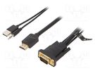 Cable; HDMI 1.4; PVC; 1m; black; 32AWG; Core: Cu,tinned VENTION